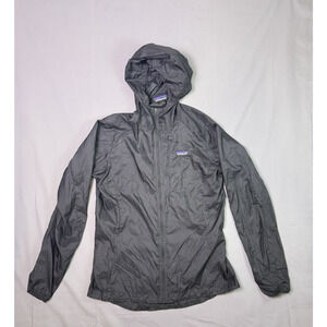 Patagonia Womens Houdini Windbreaker Jacket Medium Black Hooded Ultralight